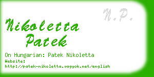 nikoletta patek business card